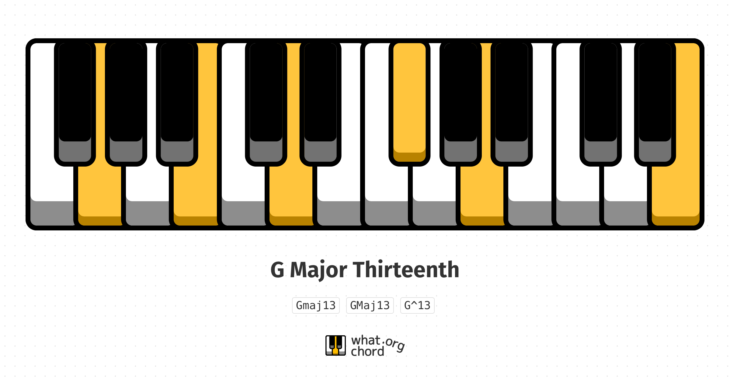 Chord diagram for the G Major Thirteenth chord.